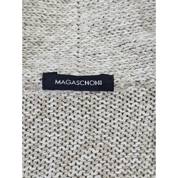 LM Women's M Magaschoni Knit Duster Length Button Front Cardigan Sweater Sparkly - Picture 8 of 10